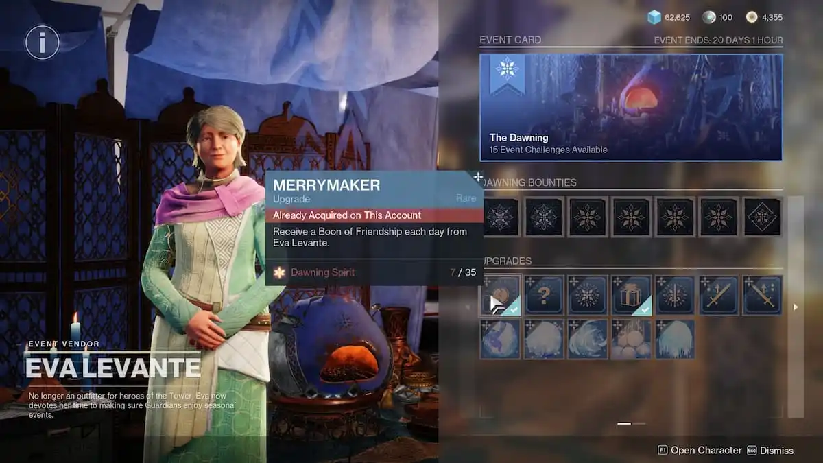 Merrymaker upgrade at Eva Levante in Destiny 2