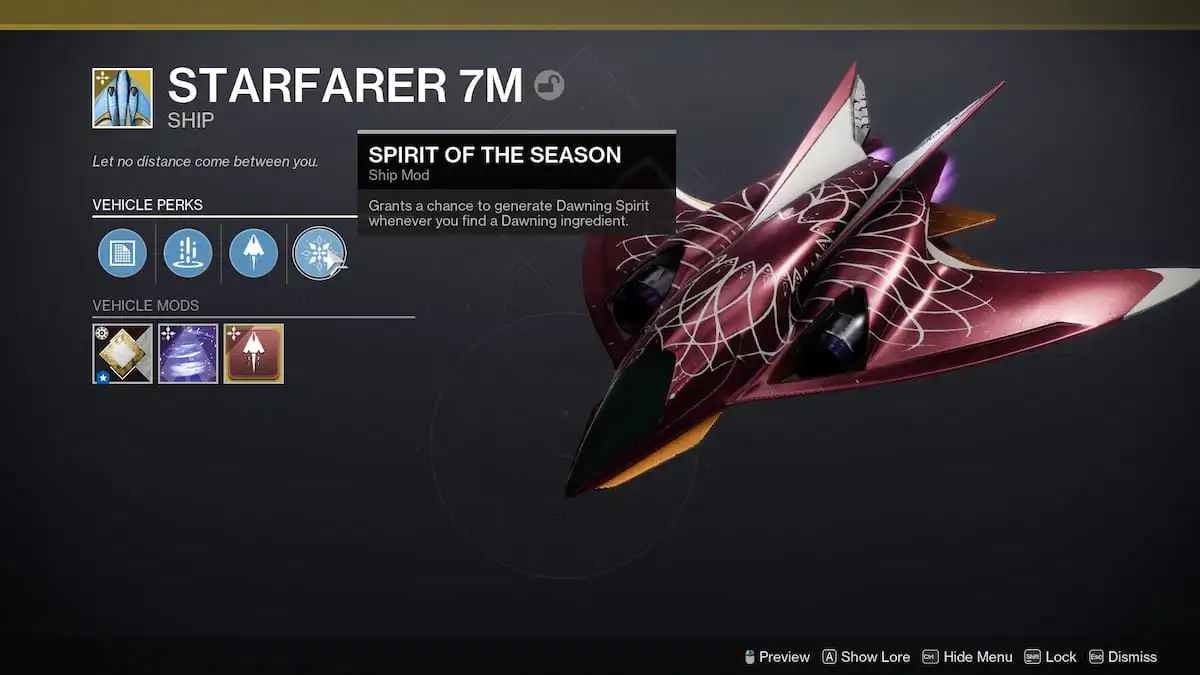 Starfarer 7M ship in Destiny 2