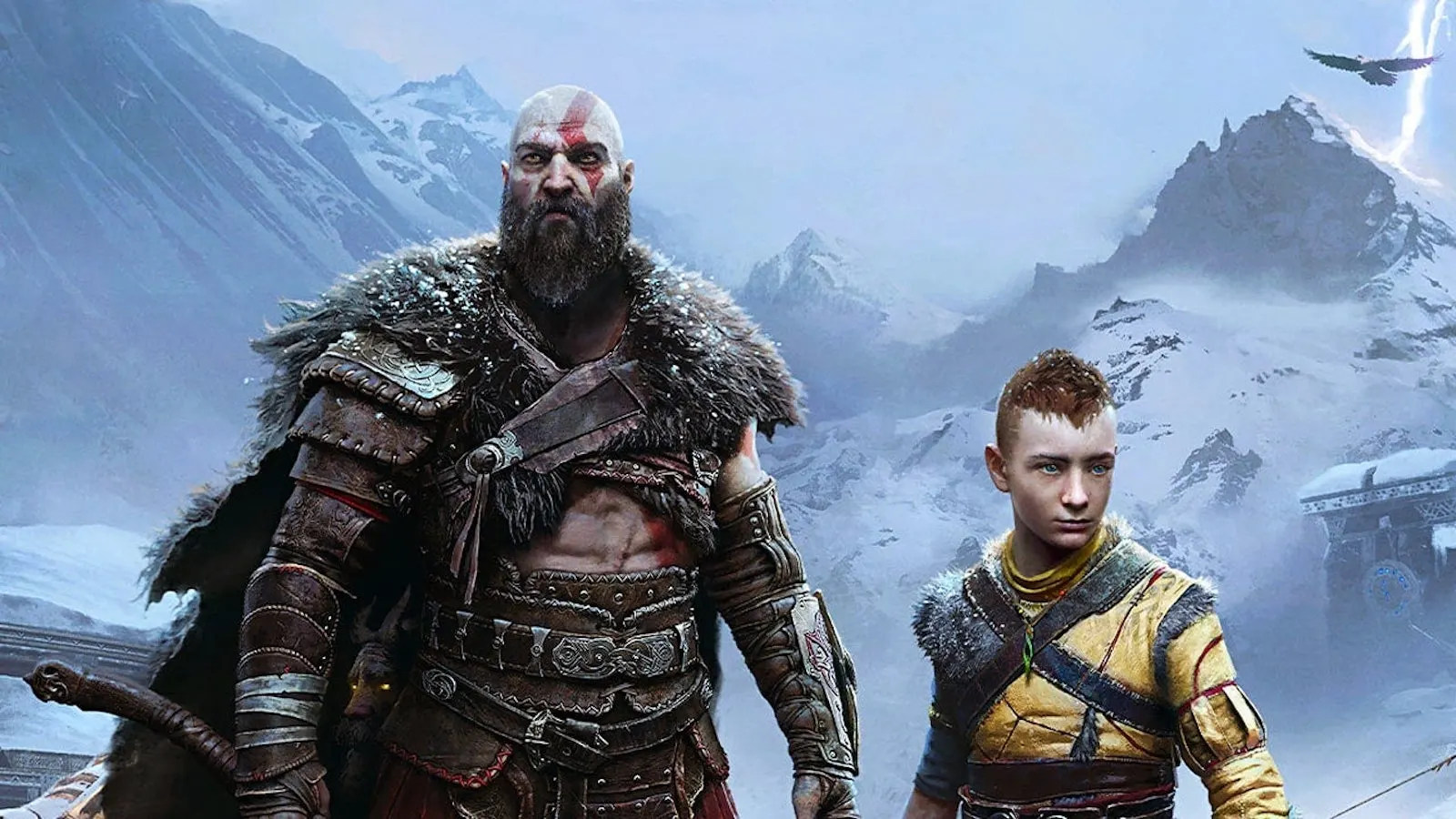 Kratos and Atreus in a promotional image for God of War: Ragnarok.