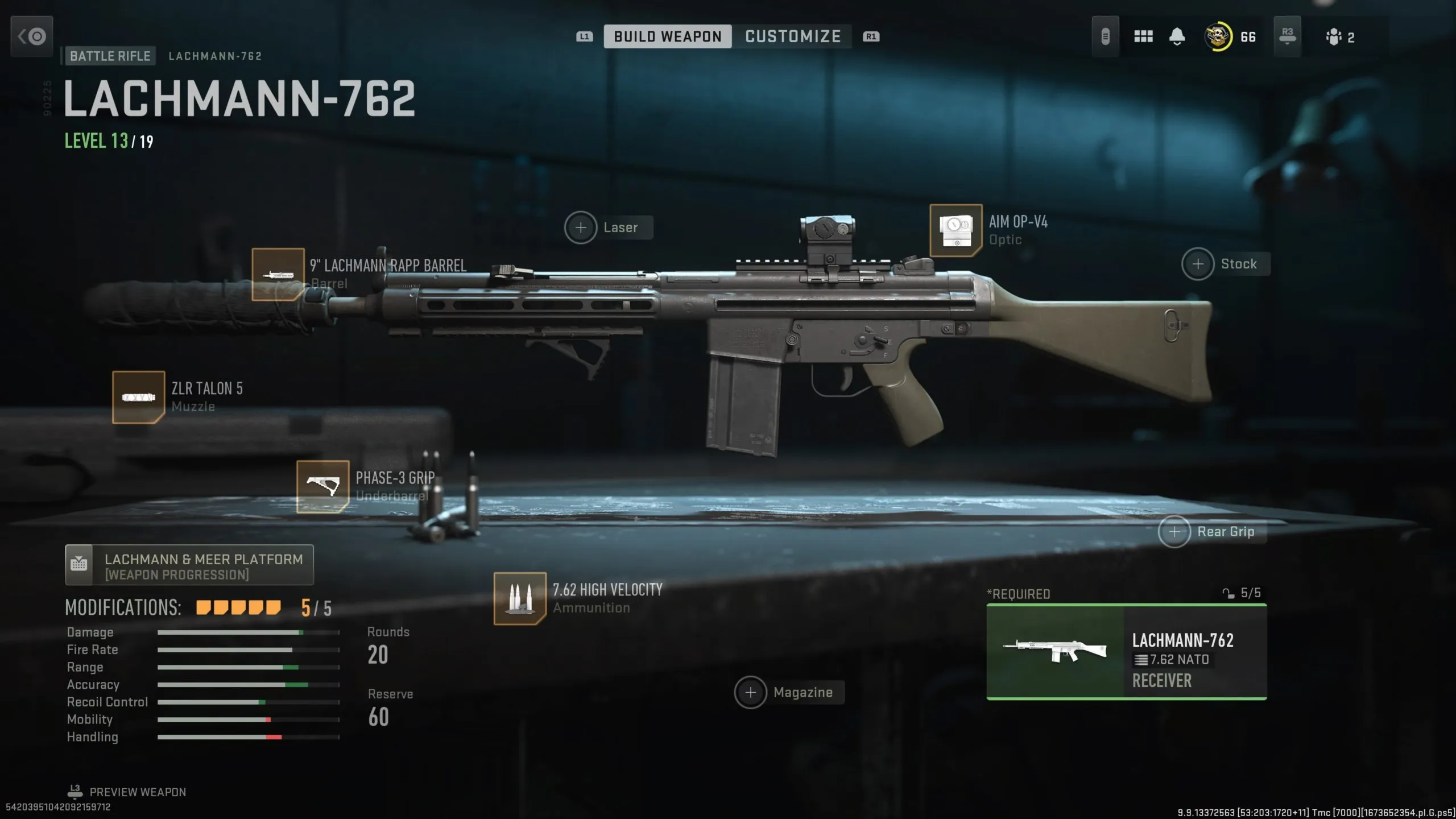 A screenshot of the Gunsmith for the best Lachmann-556 loadout in MW2.