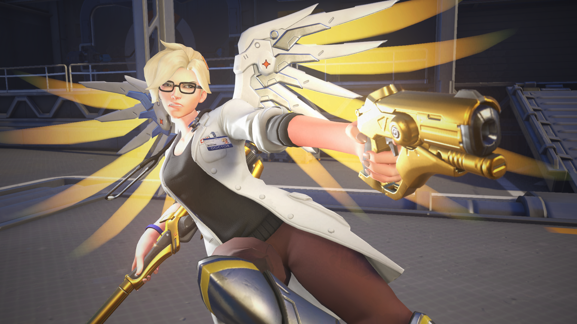 The Dr. Ziegler Mercy skin as it appears in Overwatch 2.