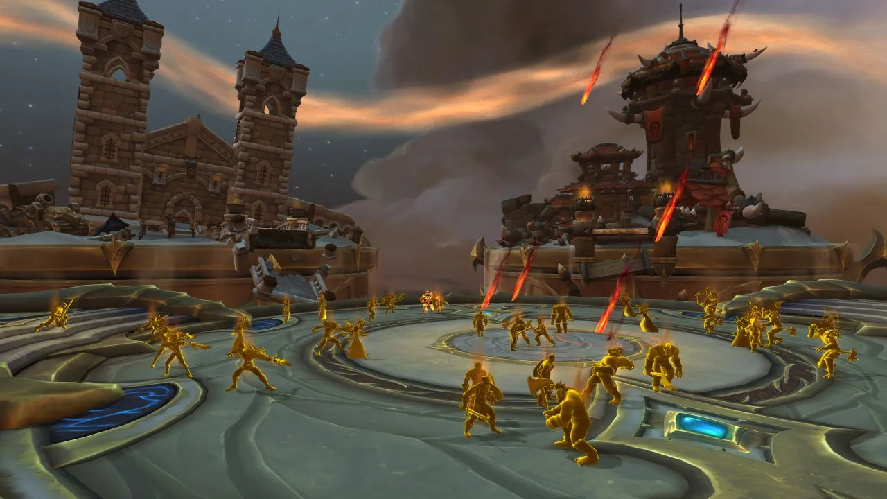 A room in Dawn of the Infinite showing armies fighting.