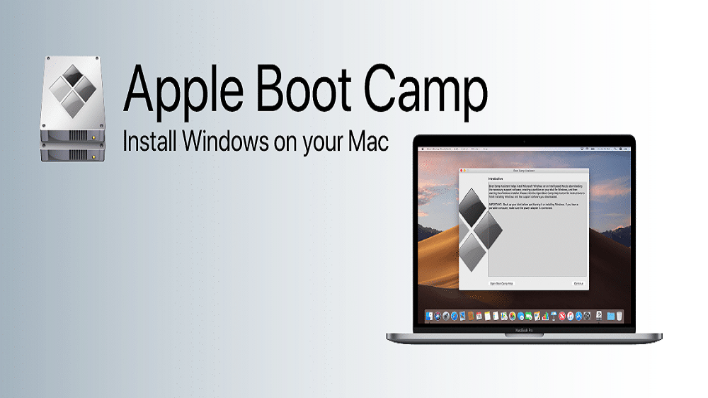 Showcasing Apple Boot Camp, an app that allows users to run Windows on Macs.