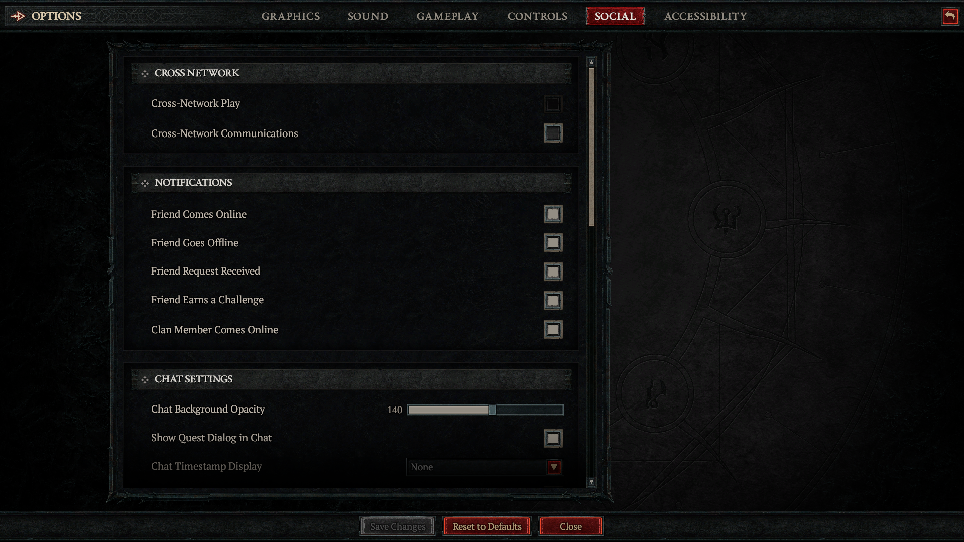 Diablo 4 Social Settings