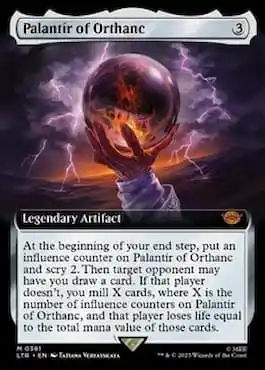 Imag of a Palantir in hand through Palantir of Orthanc within MTG LTR set