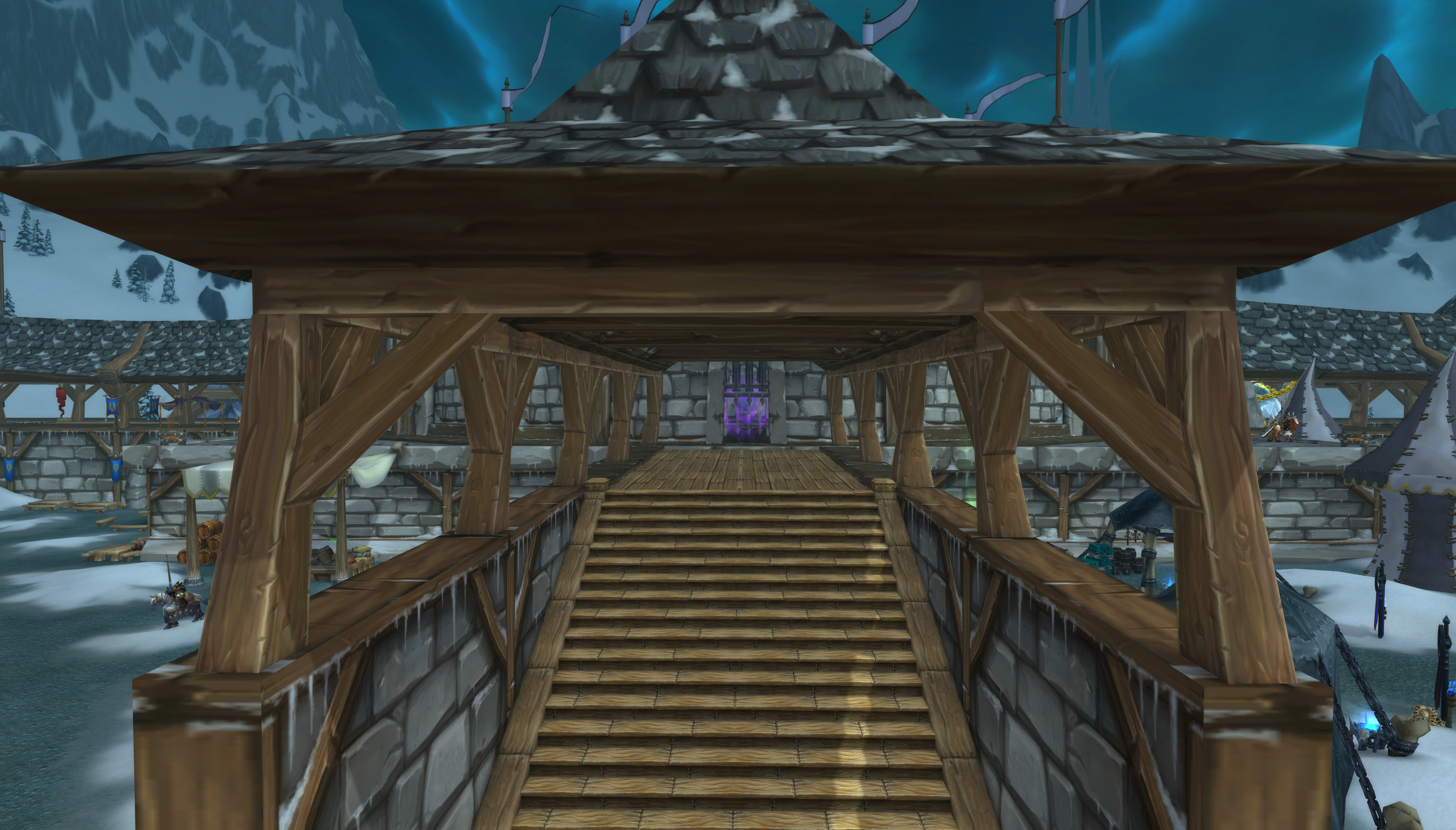 A screenshot of the entrance to the Trial of the Champion in the Argent Tournament Grounds