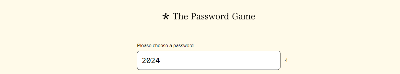 Image of a leap year put into the password game