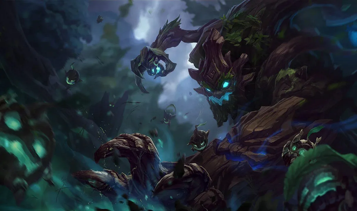 Maokai and his saplings charging at enemy.