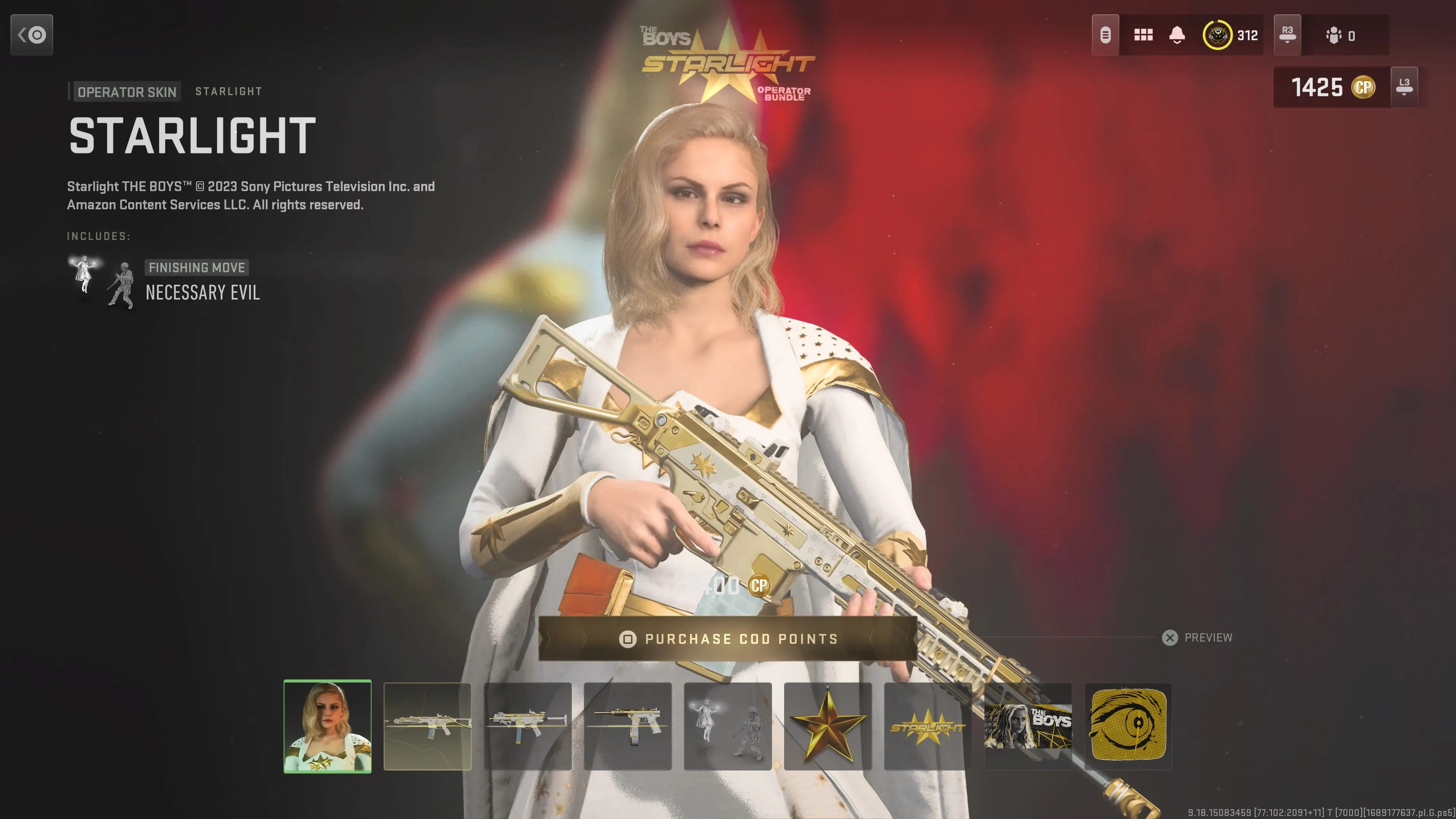 The Starlight operator skin in the MW2 store.