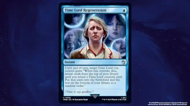 Image of multiple Doctors within MTG Doctor Who Commander set