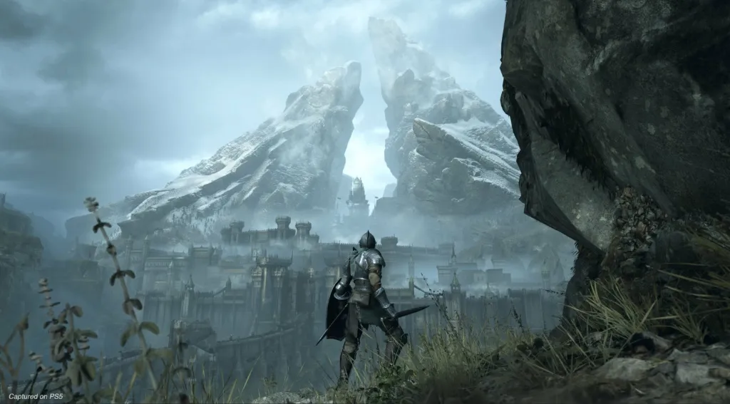 Image showing a character outside in Demon's Souls.