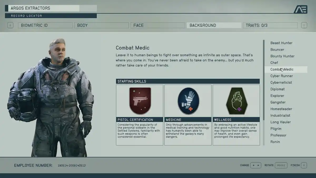 The Combat Medic Background in Starfield