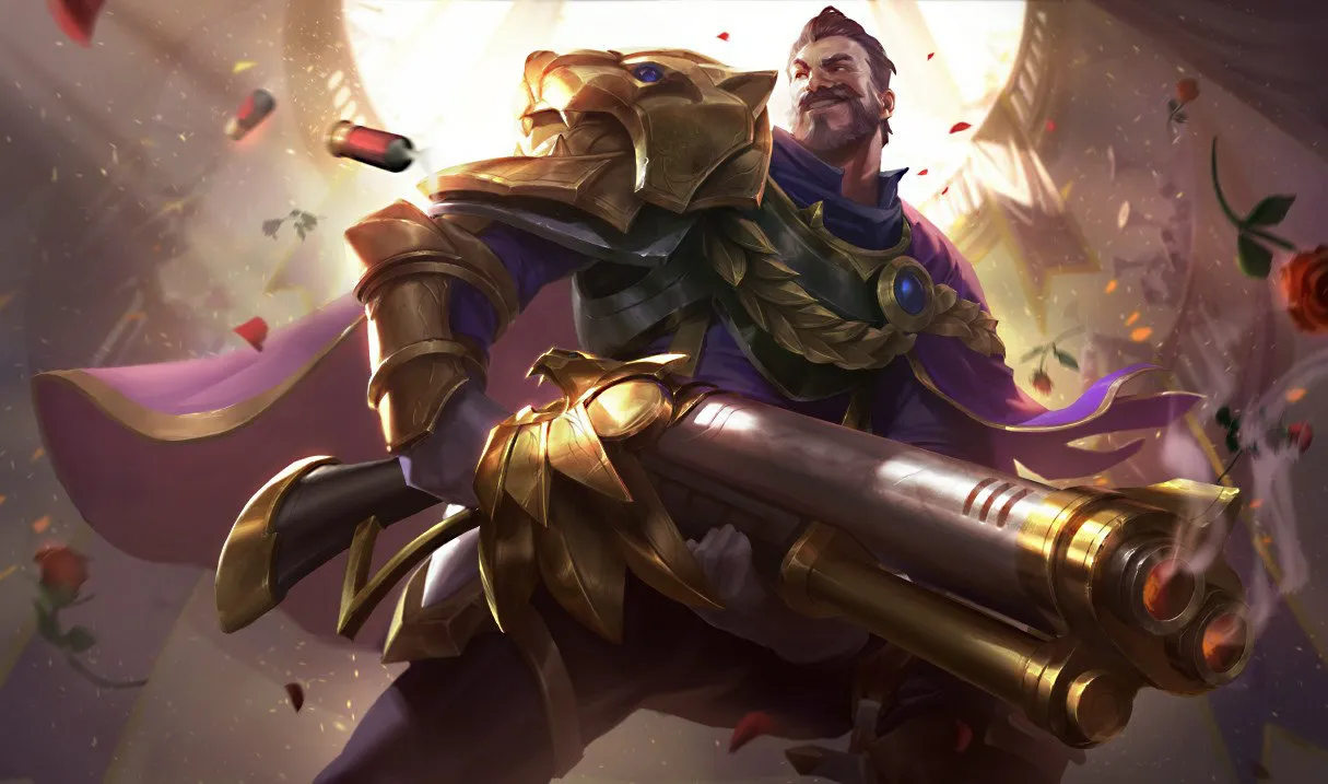 Victorious Graves splash art LoL