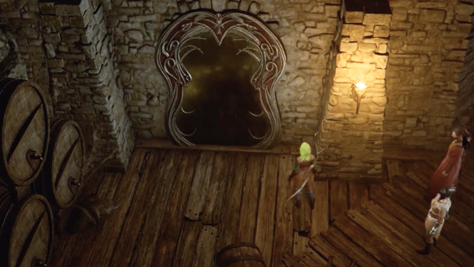 Characters approaching the Ornate Mirror in Baldur's Gate 3