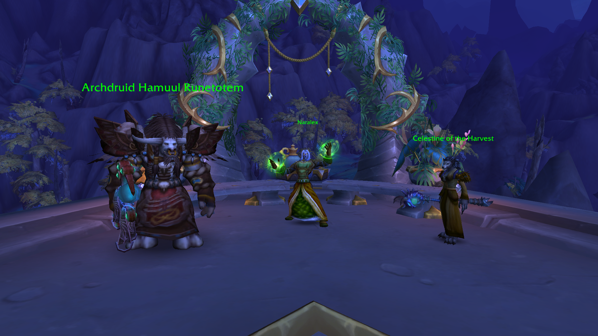 Three WoW NPCs standing next to each other during the Dreamsurge event