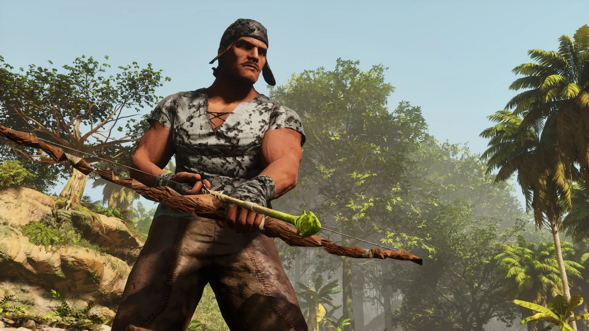 Player holding bow and Tranq Arrow in Ark: Survival Ascended.