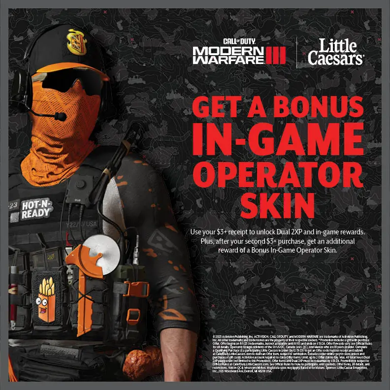 An image of the MW3 Little Caesars operator skin.