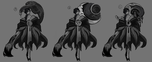 LoL champ Hwei's alternate looks in development.