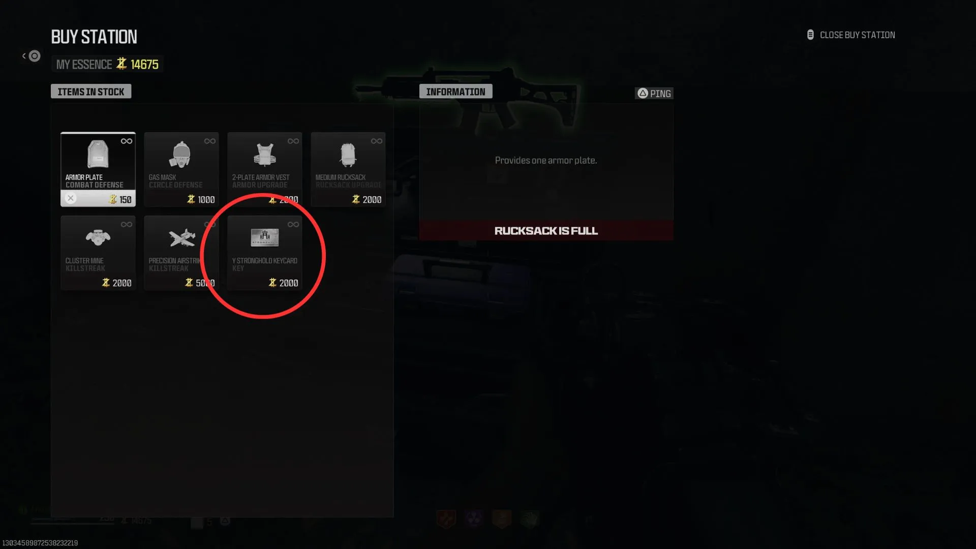 stronghold keycard at buy station in cod mw3