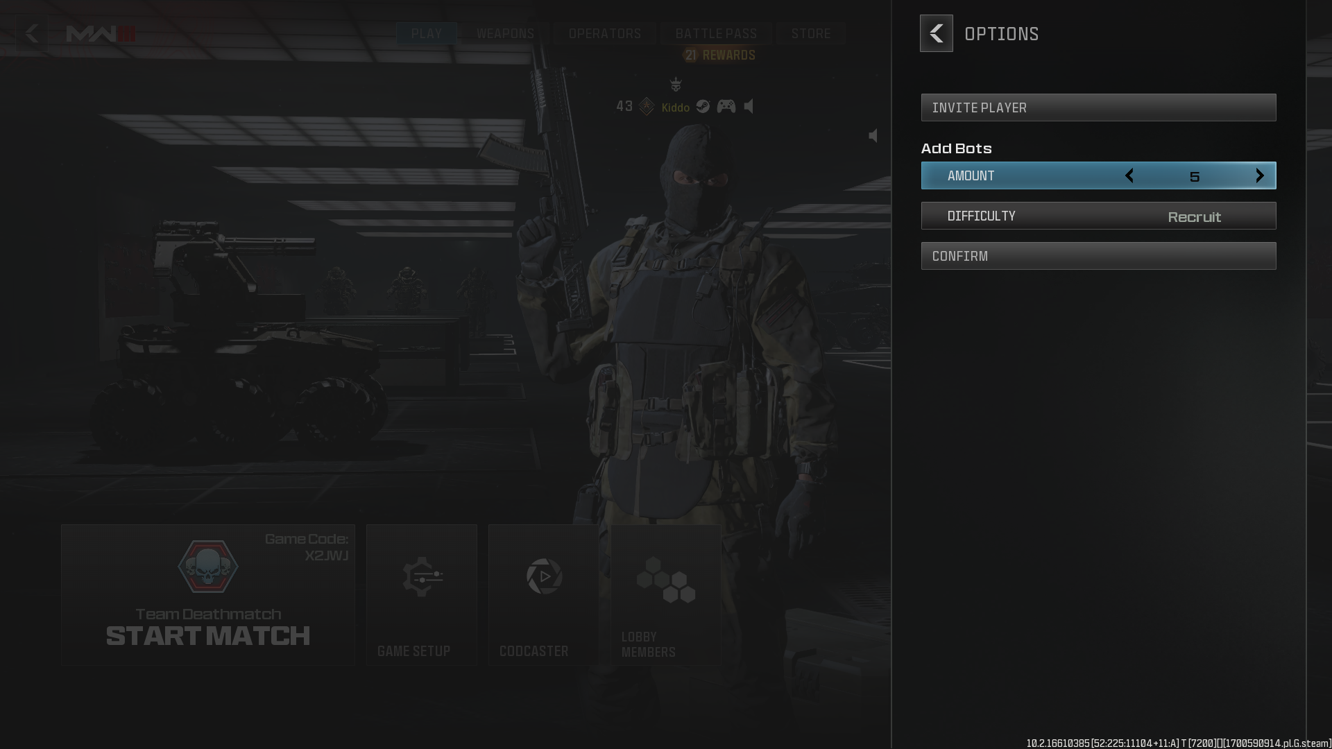 Image of the bot settings menu.