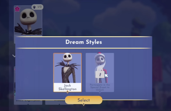 Jack Skellington's Dream Styles in Disney Dreamlight Valley