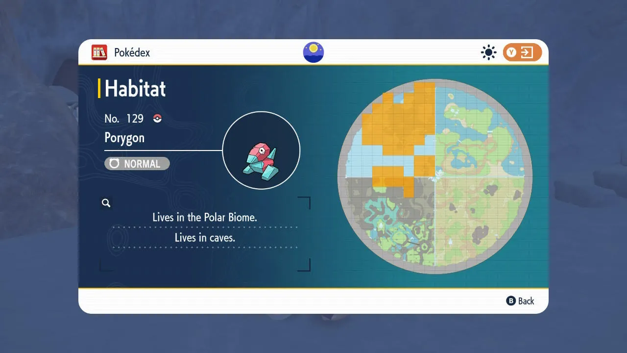 Porygon habitat in Scarlet and Violet