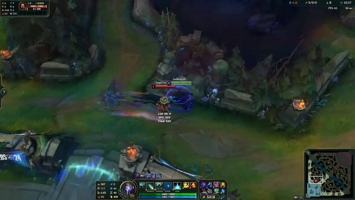 Pyke phasing through an opponent, leaving a ghost-like trail behind him on the League of Legends Summoner's Rift map.