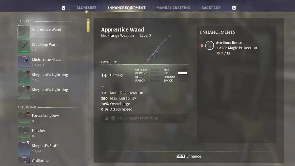 Enshrouded Staff Wand Weapon Enhancements