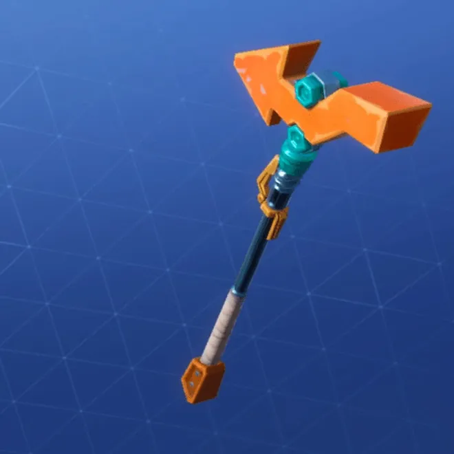 Pointer Pickaxe in Fortnite, featuring a squiggly orange arrow.