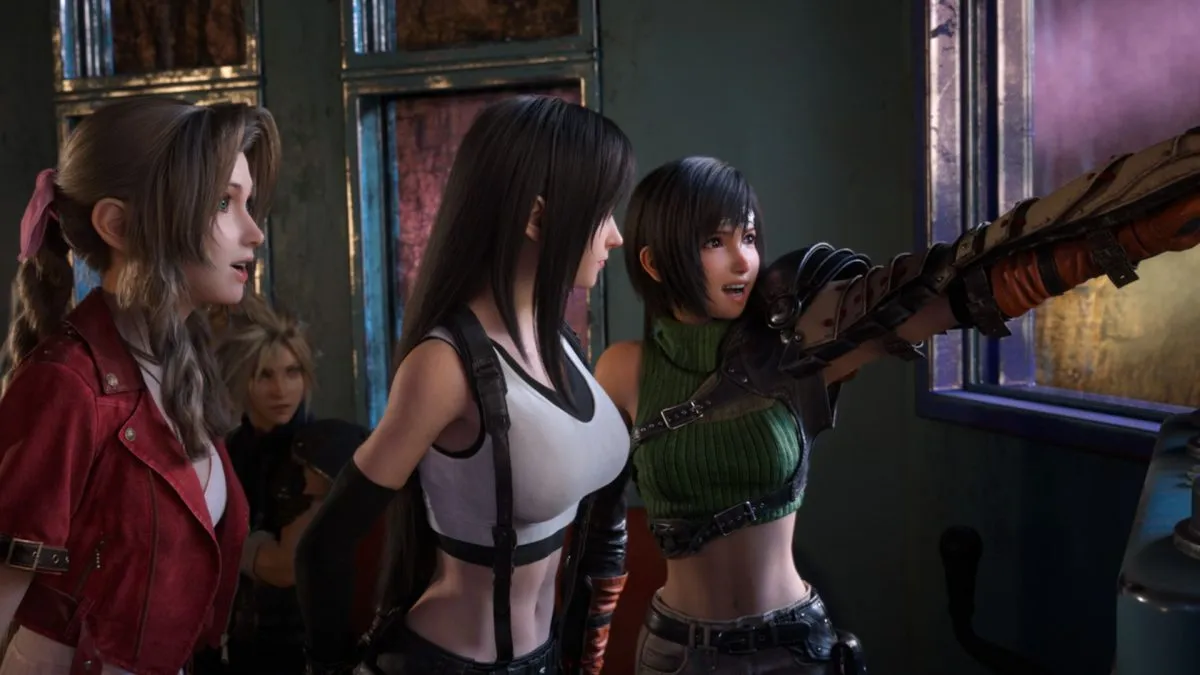 aerith, tifa, cloud, and yuffie, in ff7 rebirth