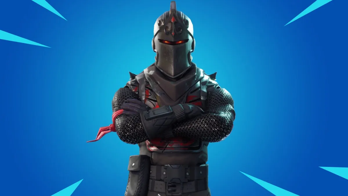 A black and red Fortnite knight skin