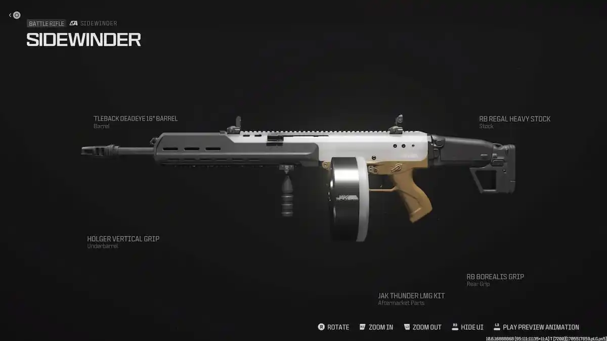 The Sidewinder rifle as it appears in Call of Duty: Modern Warfare 3 (2023).