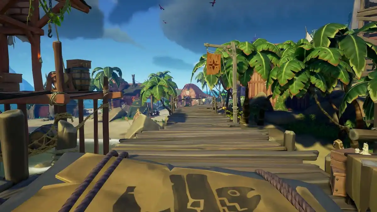 Pirate holding a Storage Crate in Sea of Thieves