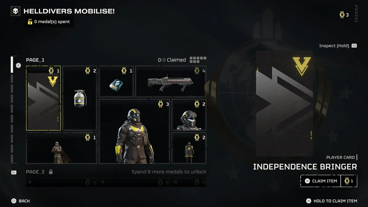 Battle pass reward system in Helldivers 2