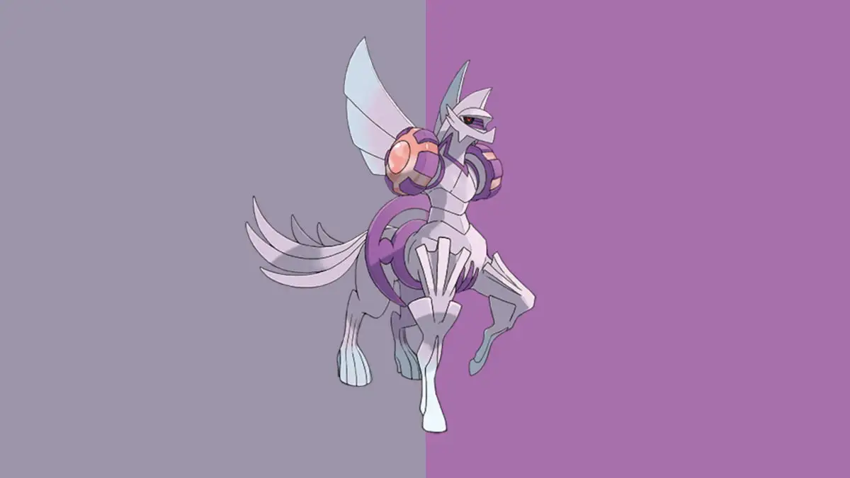 Origin Forme Palkia in Pokémon Go. It resembles a centaur wearing armor.