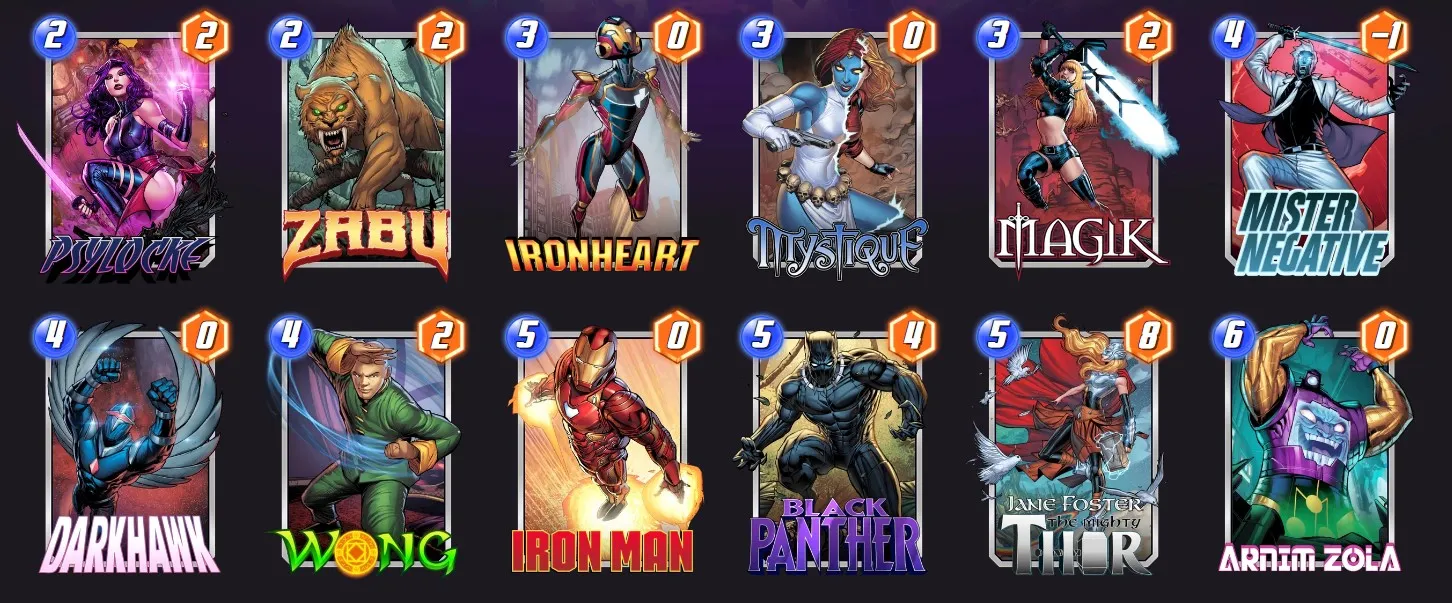 Marvel Snap Negative Zola deck