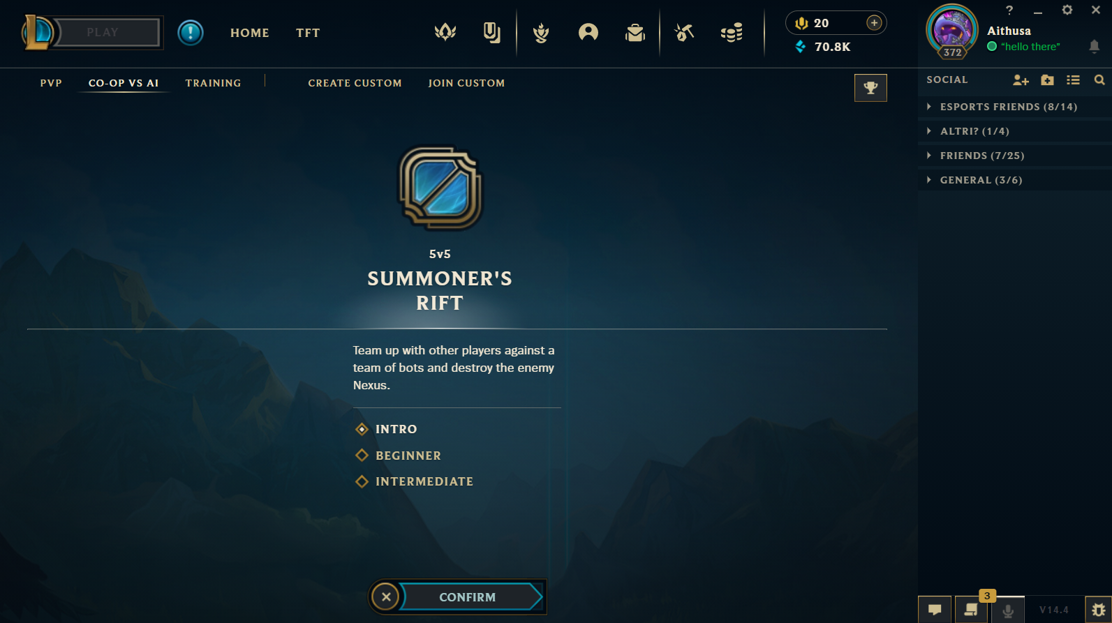 Open your client and train against three levels of bots before heading into solo queue - Screenshot by Dot Esports