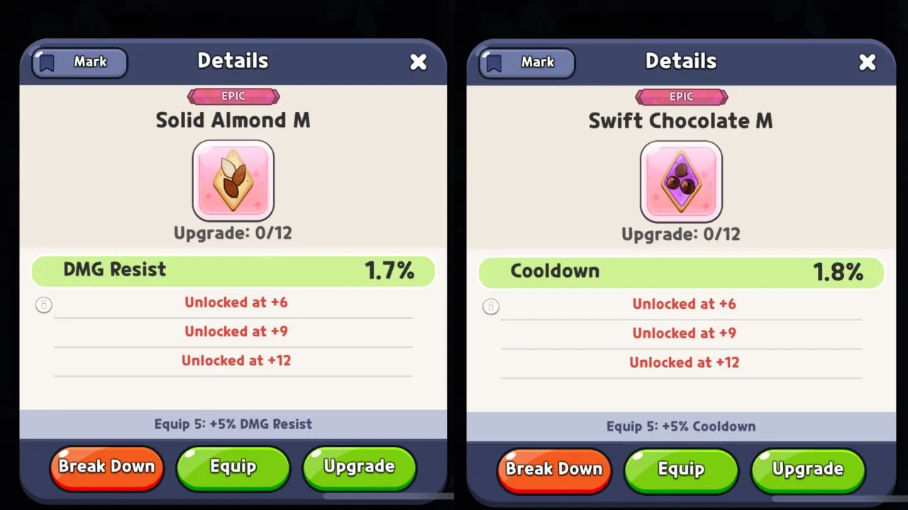 Solid Almond and Swift Chocolate toppings in cookie run kingdom