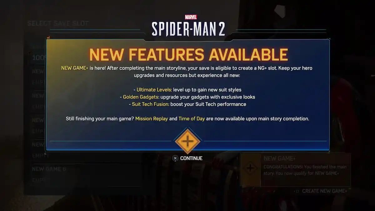 New Game Plus in Spider-Man 2