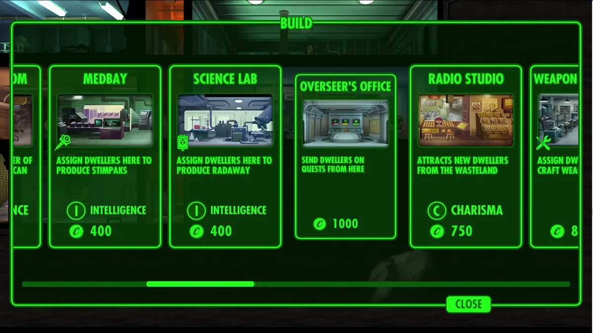 Several vault rooms being showcased in Fallout Shelter.