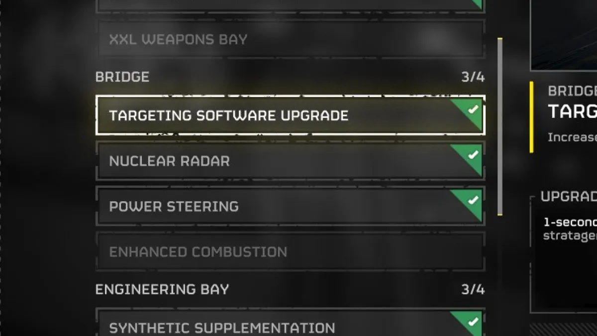 The Bridge Ship Module upgrades in Helldivers 2.