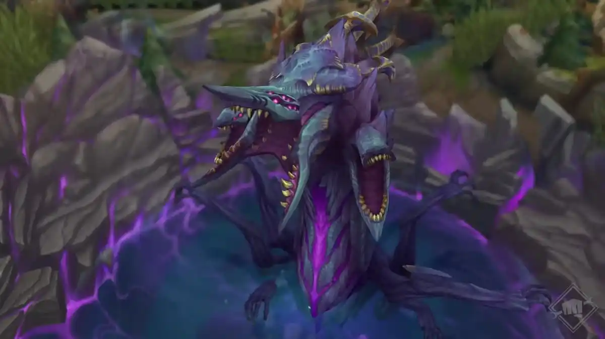 Baron Nashor spawns in his new three-headed variation in the LoL 2024 season start teaser