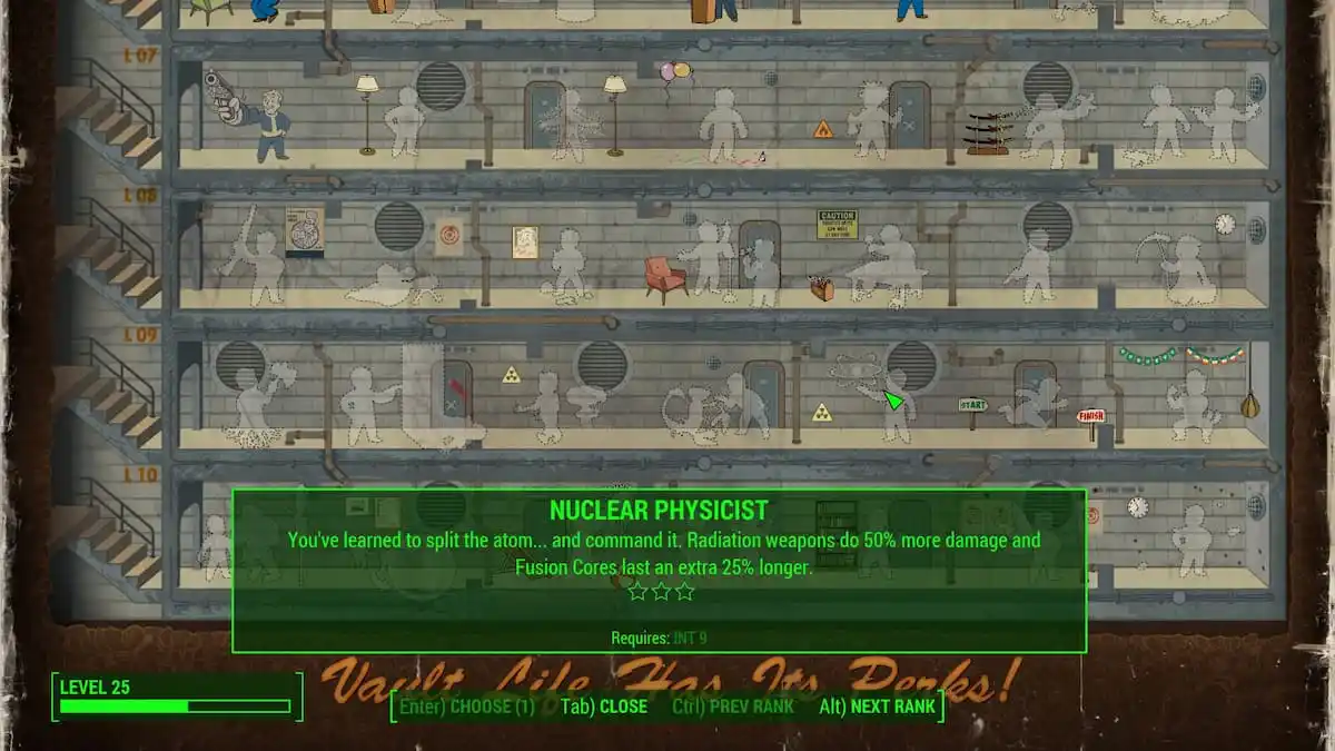 Nuclear Physicist Perk in the Fallout 4 perk tree