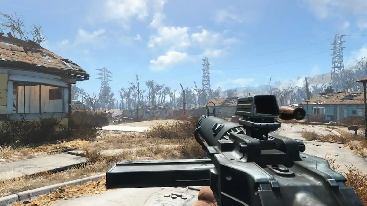 A view of the Sanctuary outpost in Fallout 4