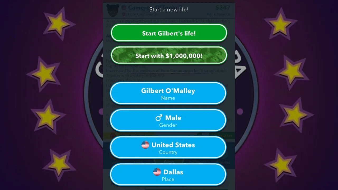 starting new life objective one bitlife