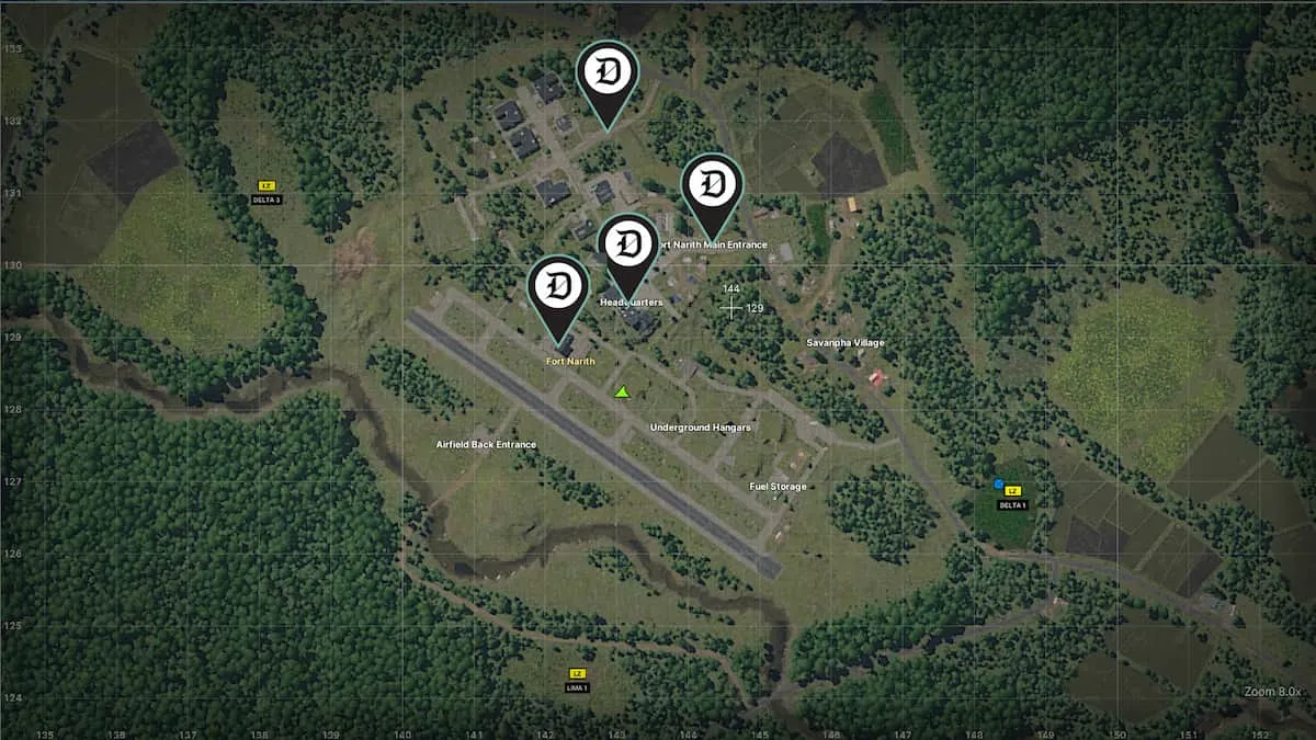 Fort Narith camera locations marked in Gray Zone Warfare