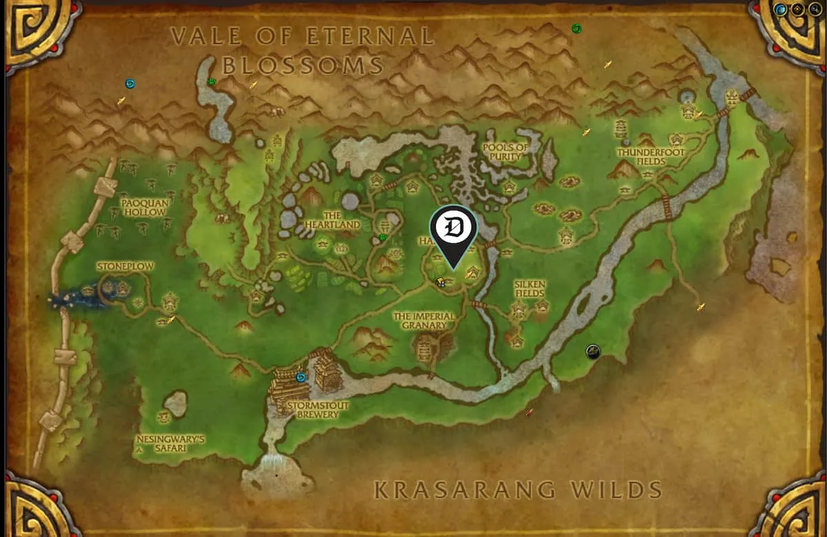 Map of Valley of the Four Spirits, showing the exact location of Chen