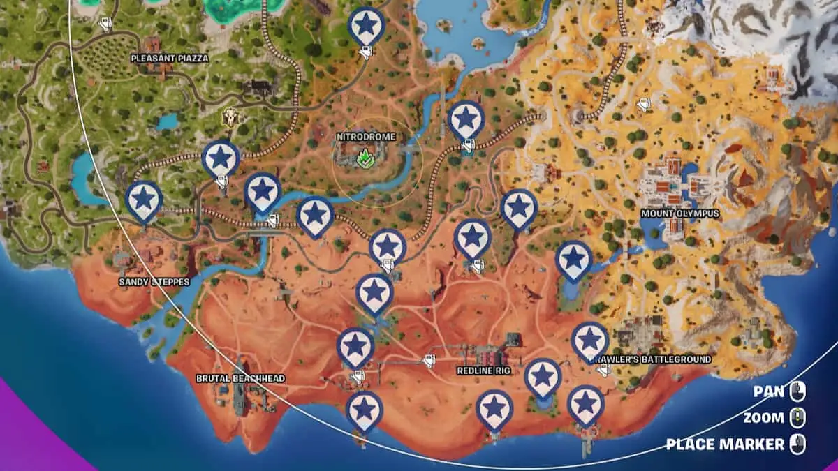 All Wasteland Landmarks in Fortnite.