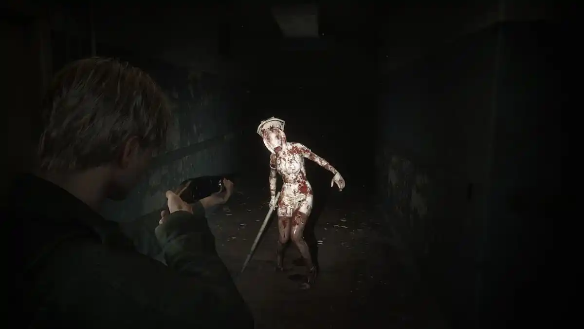 The nurse wielding a pipe in Silent Hill 2 remake.