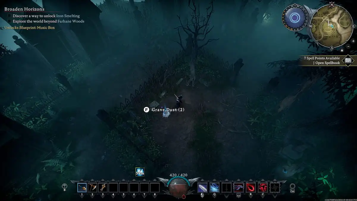 V Rising vampire looting the graveyard